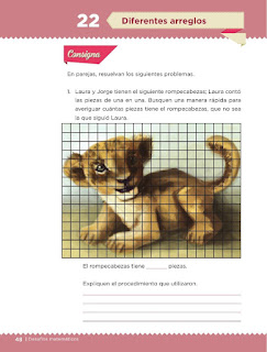 Apoyo Primaria Desafíos matemáticos 3ro. Grado Bloque II Lección 22 Diferentes arreglos