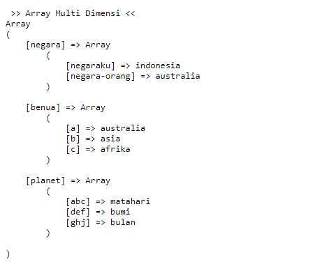 Multi array. Multi array