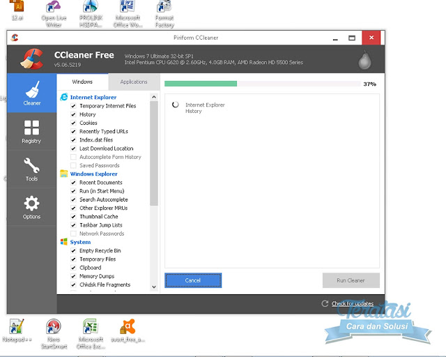 CClenaer sedan membersihkan file sampah yang menyebabkan Lokal Disk C Penuh Dengan Sendirinya CClenaer sedan membersihkan file sampah yang menyebabkan Lokal Disk C Penuh Dengan Sendirinya
