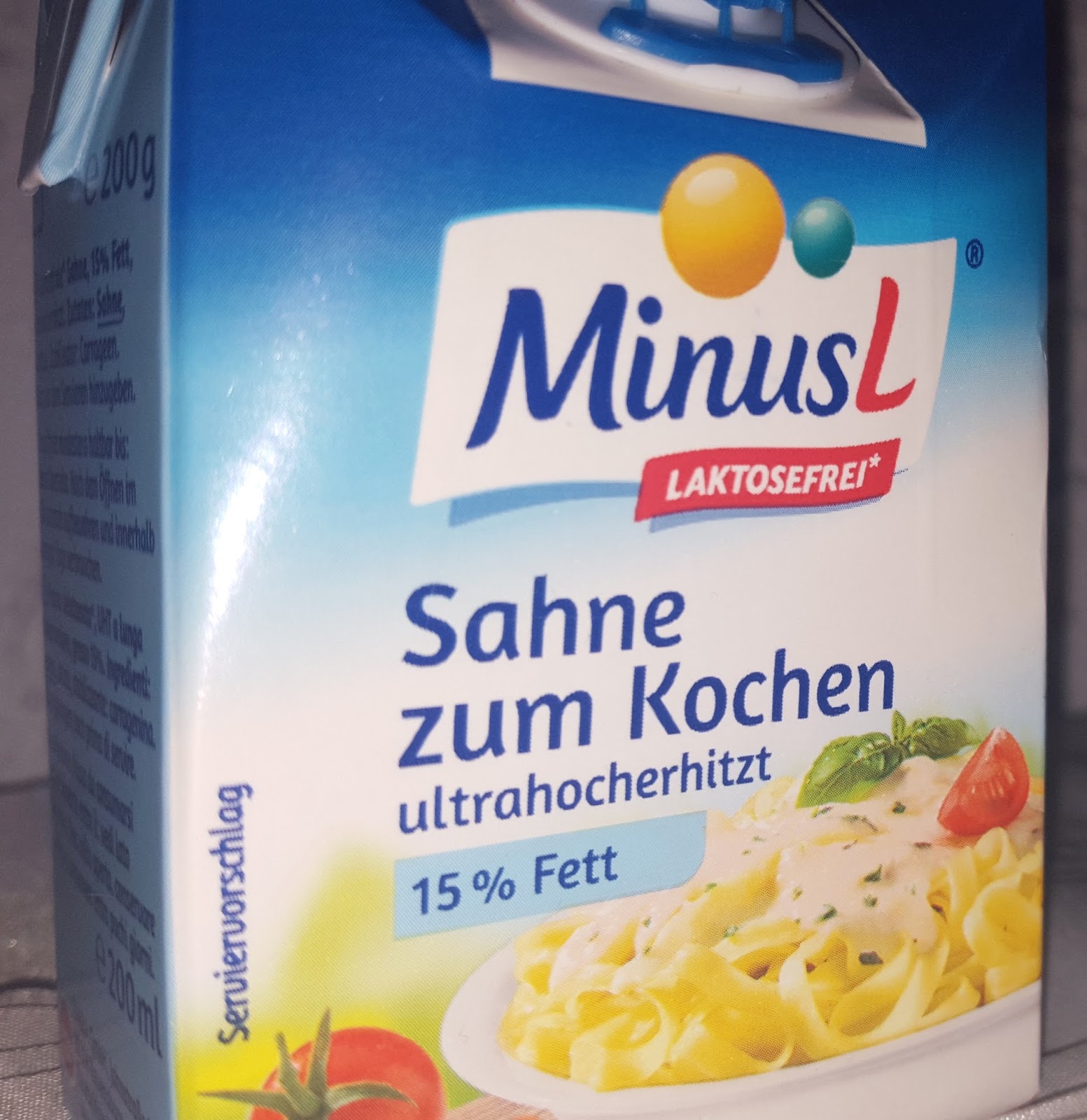 Muttis Produkttest Blog MinusL Sahne zum Kochen 15 Fett