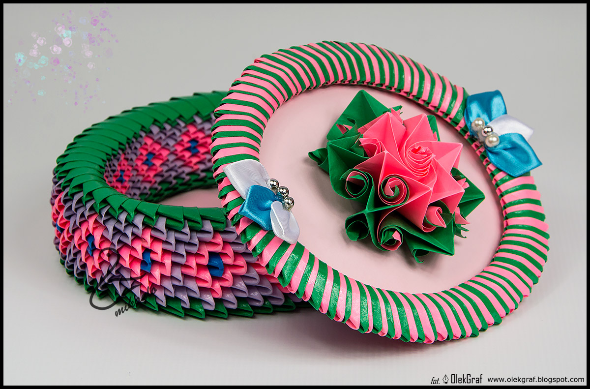 Origami 3d mikaglo 269. Kwiatowa szkatułka z origami / 3d origami