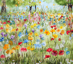 meadow wildflower watercolour trees daisies grasses florals yvonne harry