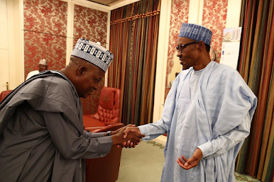 1a1a Photos: Pres. Buhari meets with governors of Zamfara and Borno state