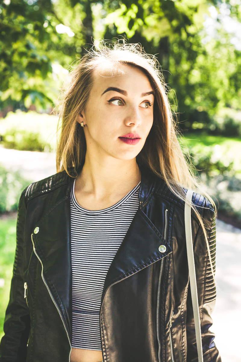 Biker jacket and shorts
