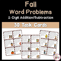 Fall Word Problems using 2 Digit Addition and Subtraction
