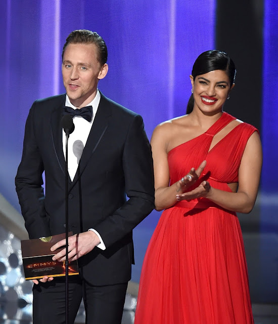 Tom Hiddleston,Priyanka Chopra at Emmy awards 2016 Tom Hiddleston,Priyanka Chopra at Emmy awards 2016