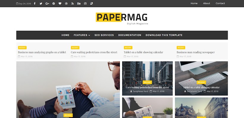 PaperMag Free Blogger Template