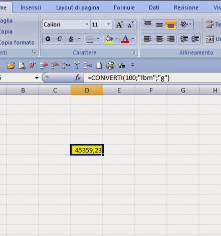 Excel Easy Facile Come Convertire Libbre In Grammi O Kg Come Convertire Libbre In Grammi