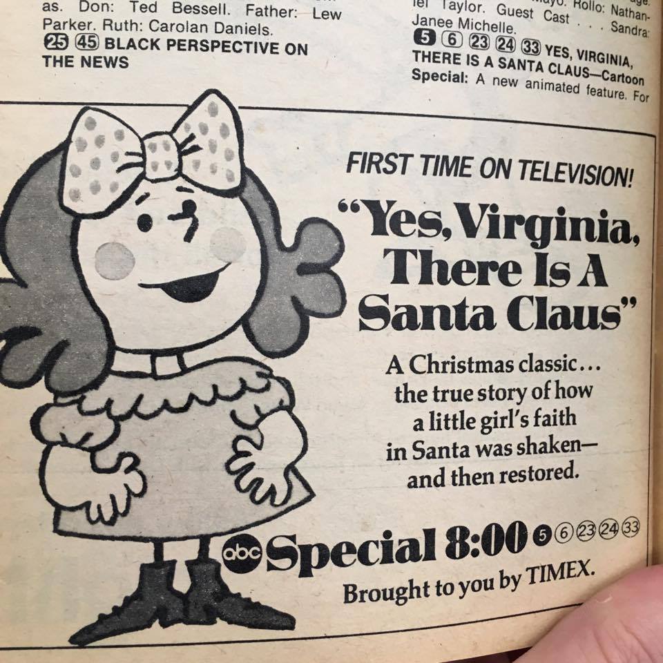Christmas TV History Yes, Virginia, There is a Santa Claus (1974)