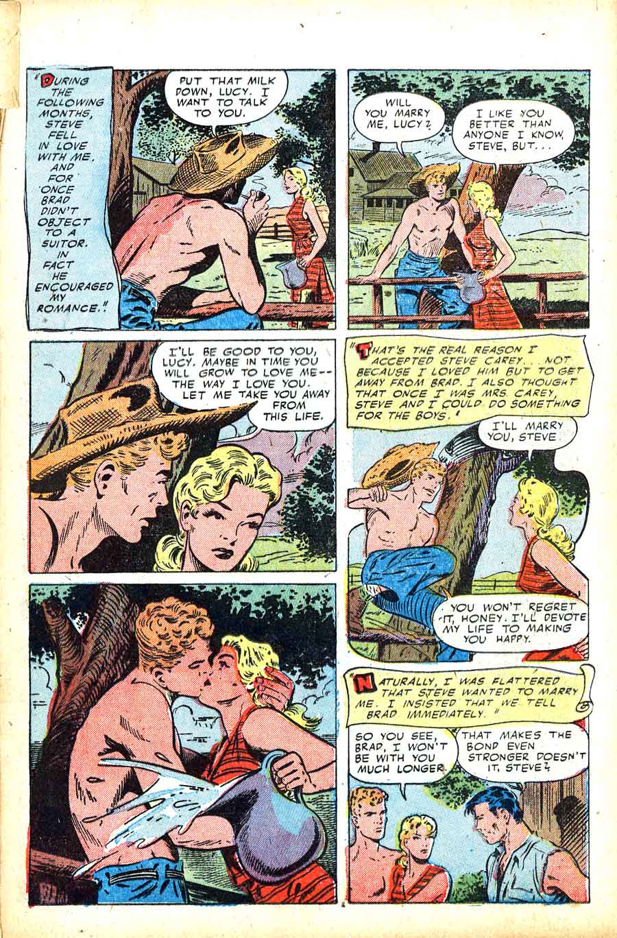 Pictorial Romances #17 st. john golden age 1950s romance comic book page art by Matt Baker