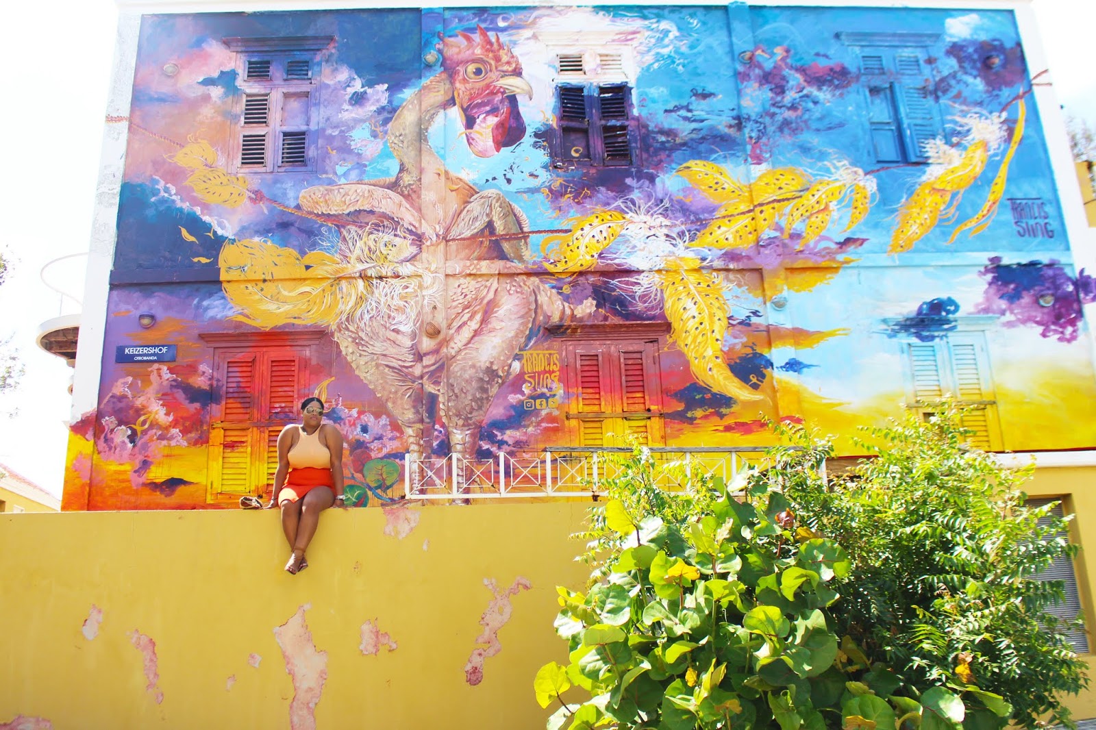 francis sling, sunu, curacao, ydk, mural, art, district, downtown, otrobanda, fashionblogger, travel blogger