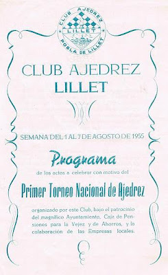Programa del I Torneo Nacional de Ajedrez de La Pobla de Lillet 1955