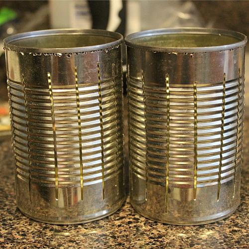 Rustic Tin Can Tea Lights Do it yourself ideas and projects