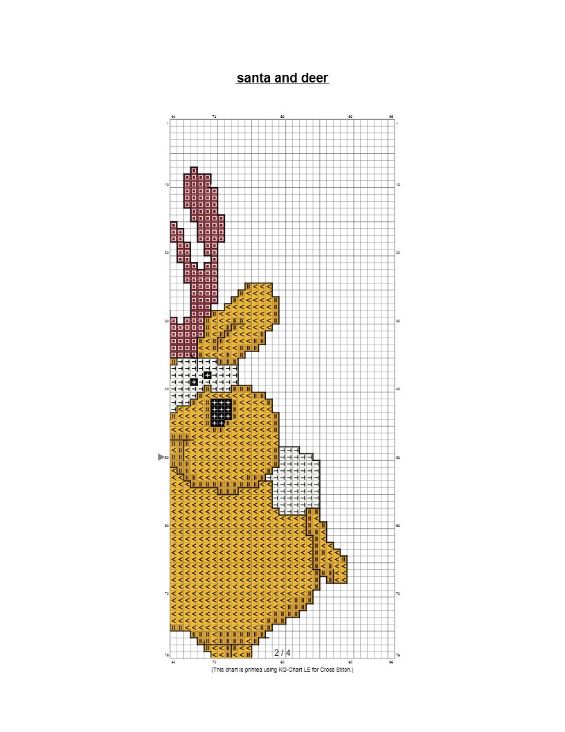 Free Cross Stitch Patterns And Links Santa And Friendly Reindeer Cross Stitch Pattern In Color