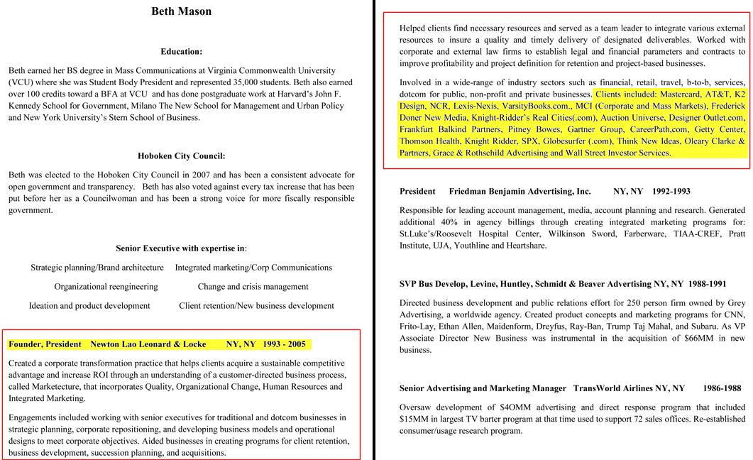 mason resume