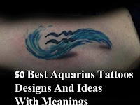Pretty Aquarius Zodiac Sign Tattoo For Girls