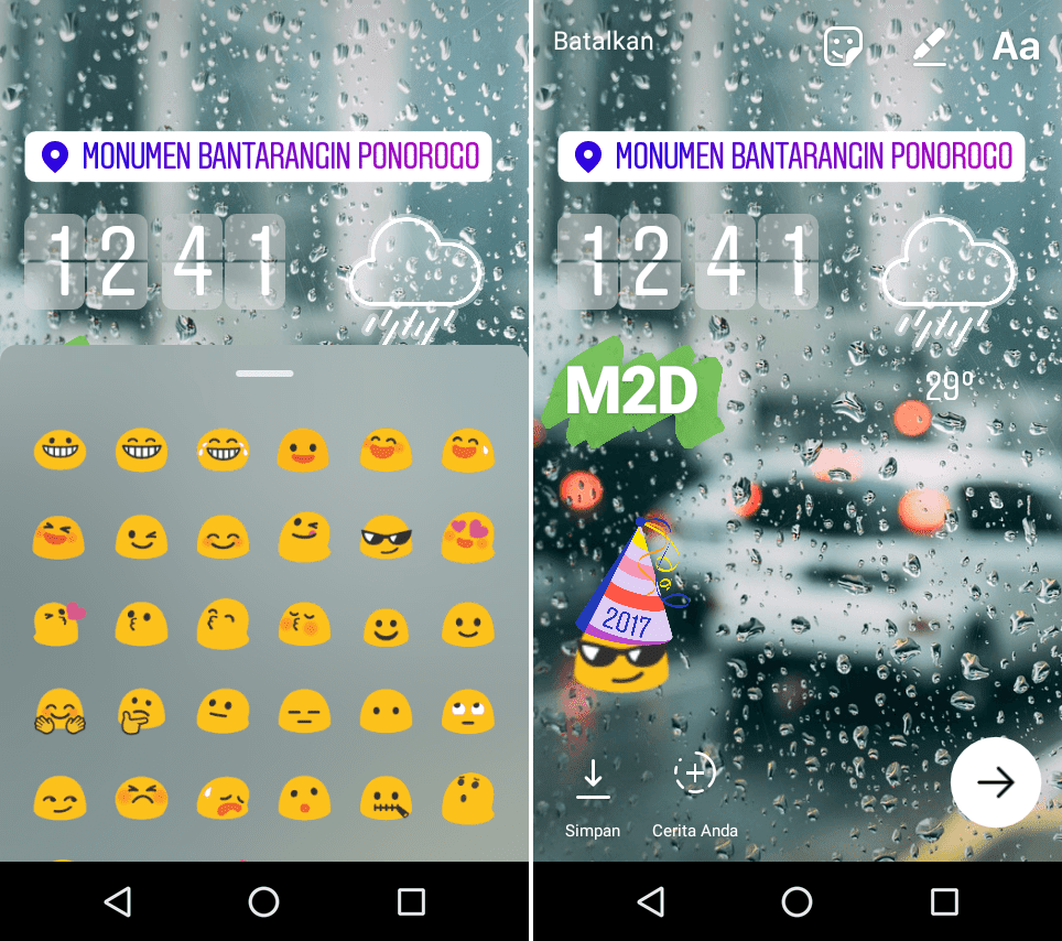 Cara Menambahkan Jam Lokasi dan Suhu di Instagram Stories Sticker