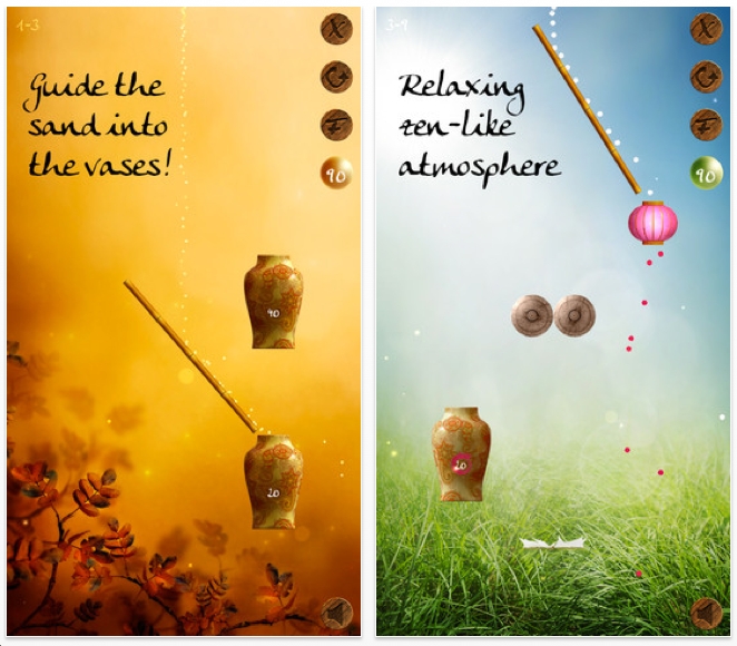 The Best iphone, ipad Puzzle Apps and Mechanical Puzzles Zen Sand physics puzzle app game for