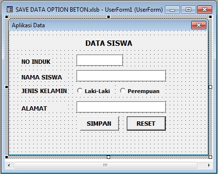 Tombol Simpan Vba Excel