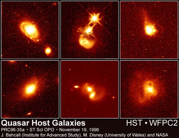 Alcuni esempi di galassie che ospitano un buco nero super massiccio nel loro nucleo e che ci appare come Qusar per via della sua prospettiva