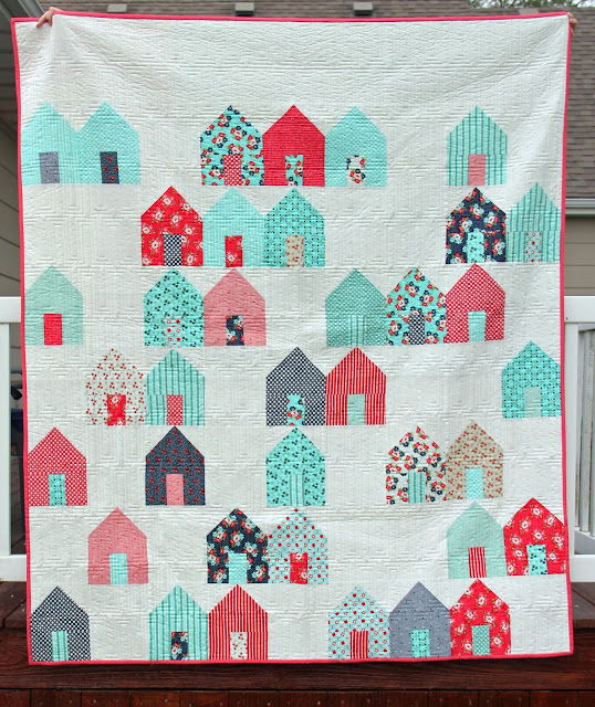 Cluck Cluck Sew's Suburb quilt pattern from Thimble Blossom's Daysail fabric line