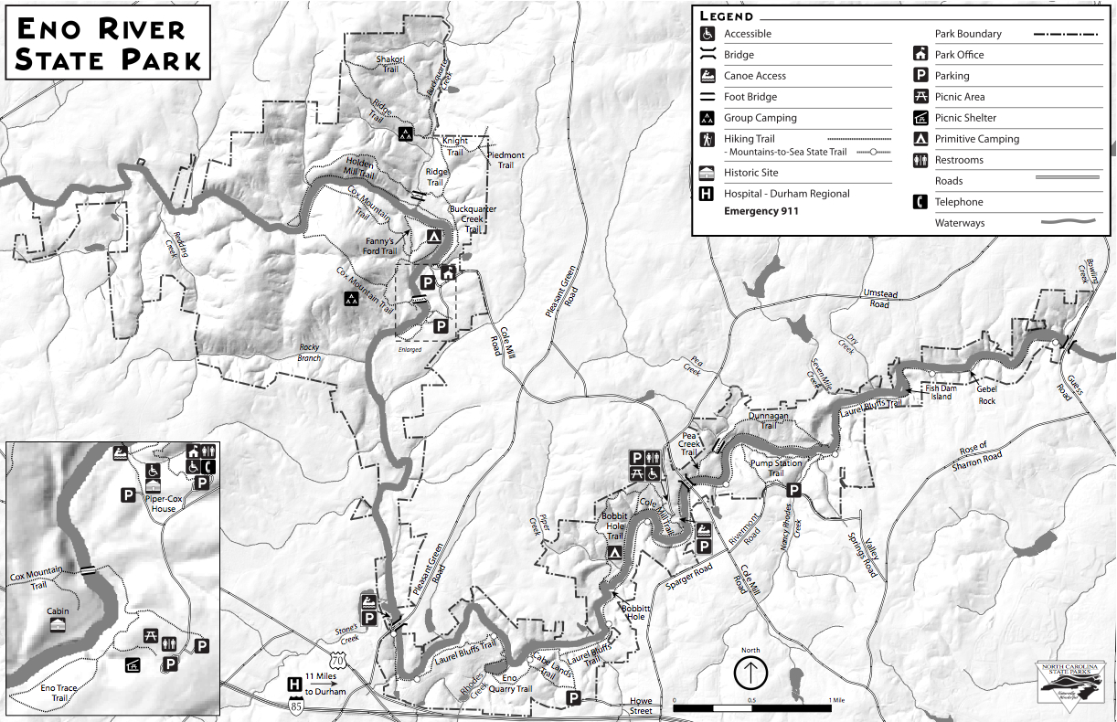 LivelyRV Eno River State Park - Eno River State Park Trail Map