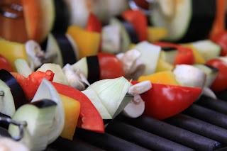 Groentespiesjes op de grill Groentespiesjes op de grill