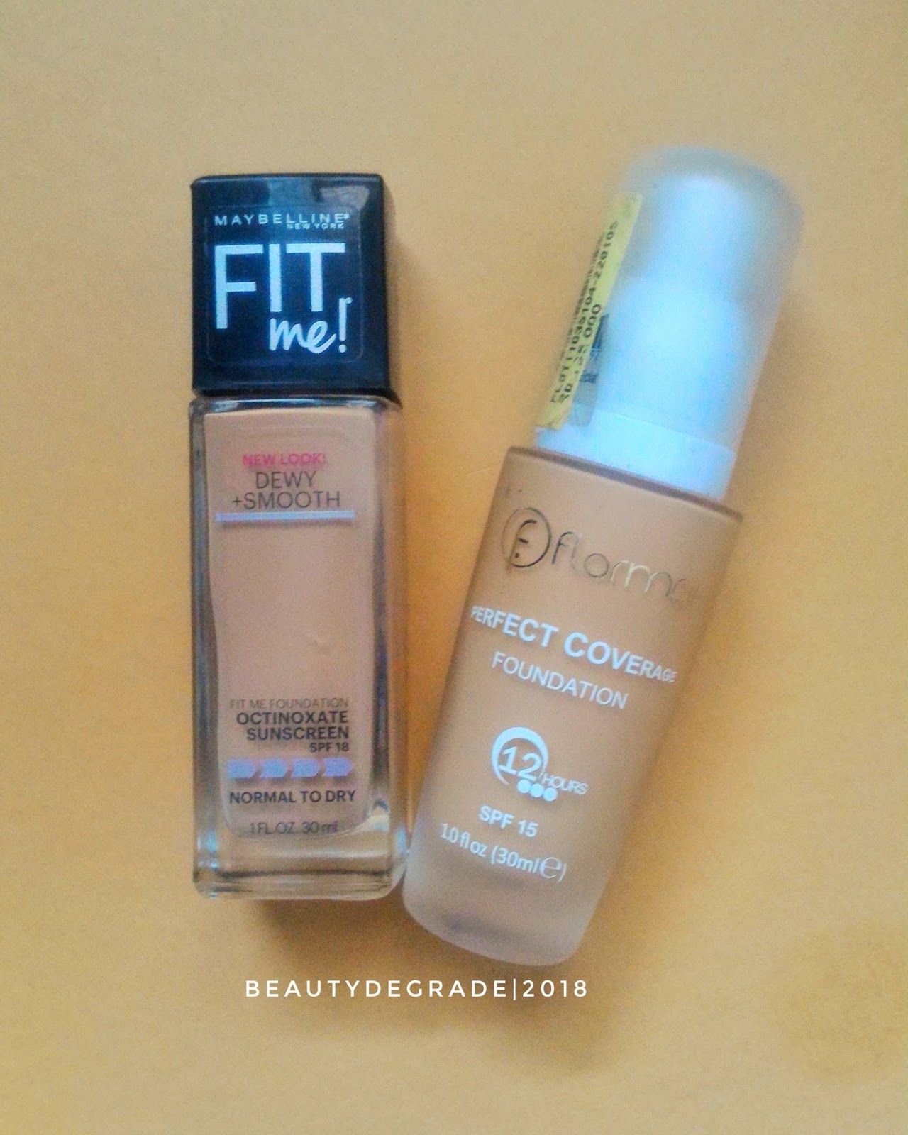 Maybelline Fit Me Dewy + Smooth and Flormar Perfect Coverage Foundation