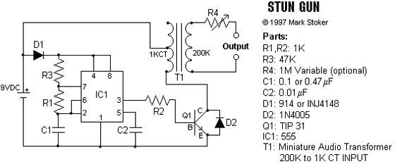 Stun Gun Circuit Diagram