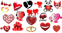 Heart Emoticons for Facebook