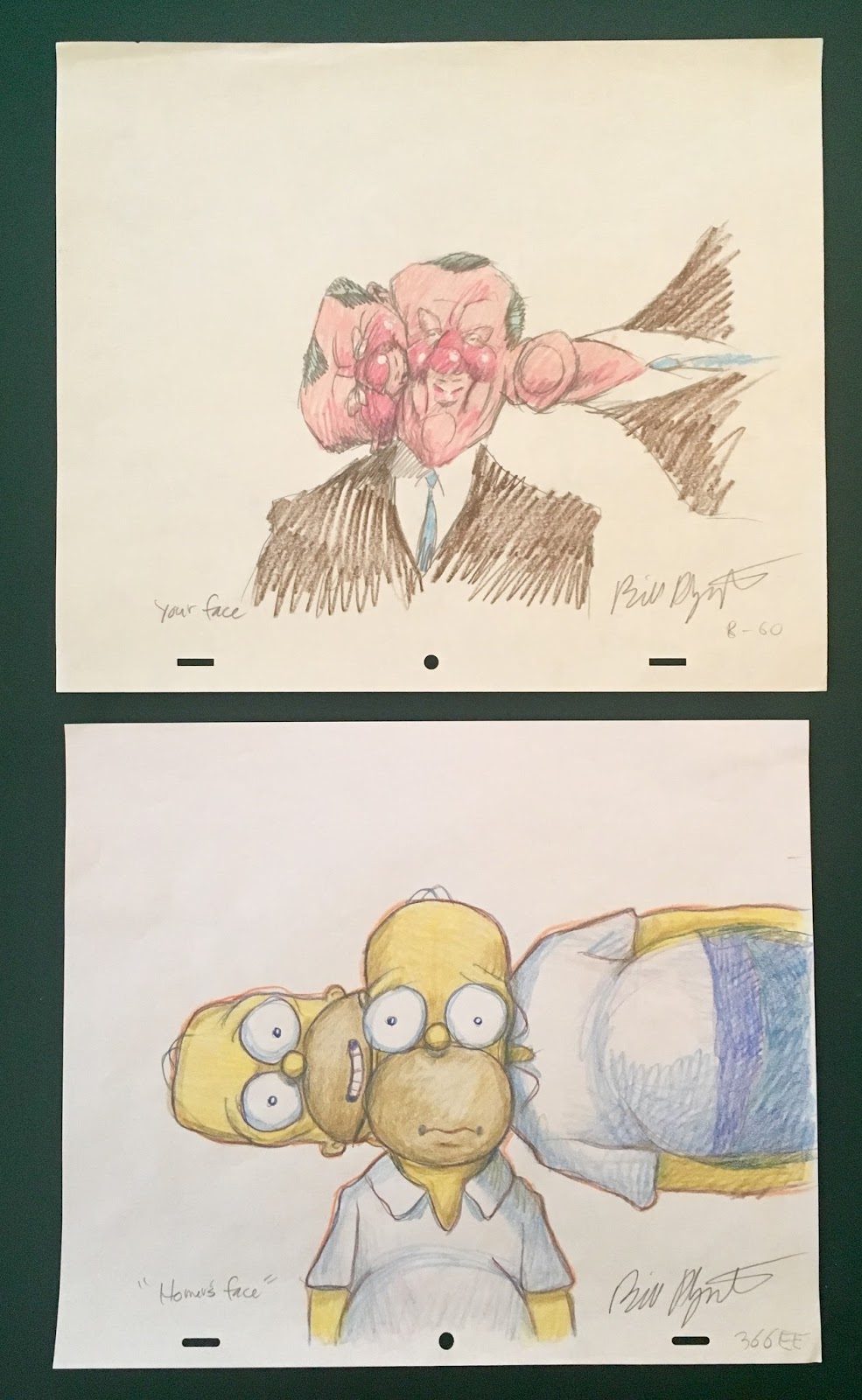 Attempted Bloggery MoCCA Fest 2018 "Your Face" and "Homer's Face" Animation Drawings by Bill