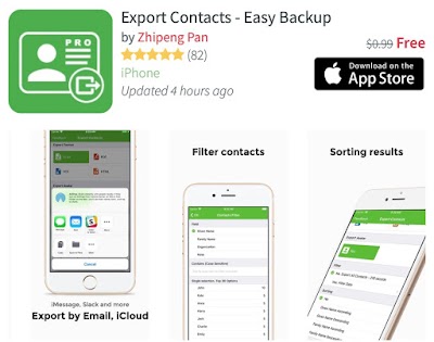 Export Contacts -برنامج لتصدير جهات الاتصال واخذ نسخه منها   اما ملف اكسل او PDF ويدعم اكثر من صيغة .