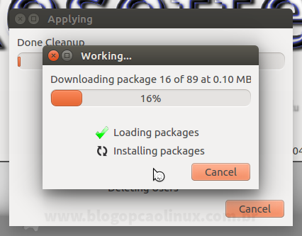O Resetter está fazendo o download dos pacotes que estão em falta no seu sistema O Resetter está fazendo o download dos pacotes que estão em falta no seu sistema