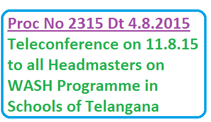 Teleconference on WASH programme in Schools under Swach Paatashaala in Telangana