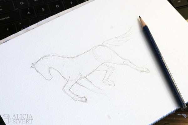 Horse study by Alicia Sivertsson, 2016.