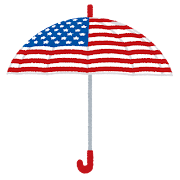 アメリカ柄の傘のイラスト