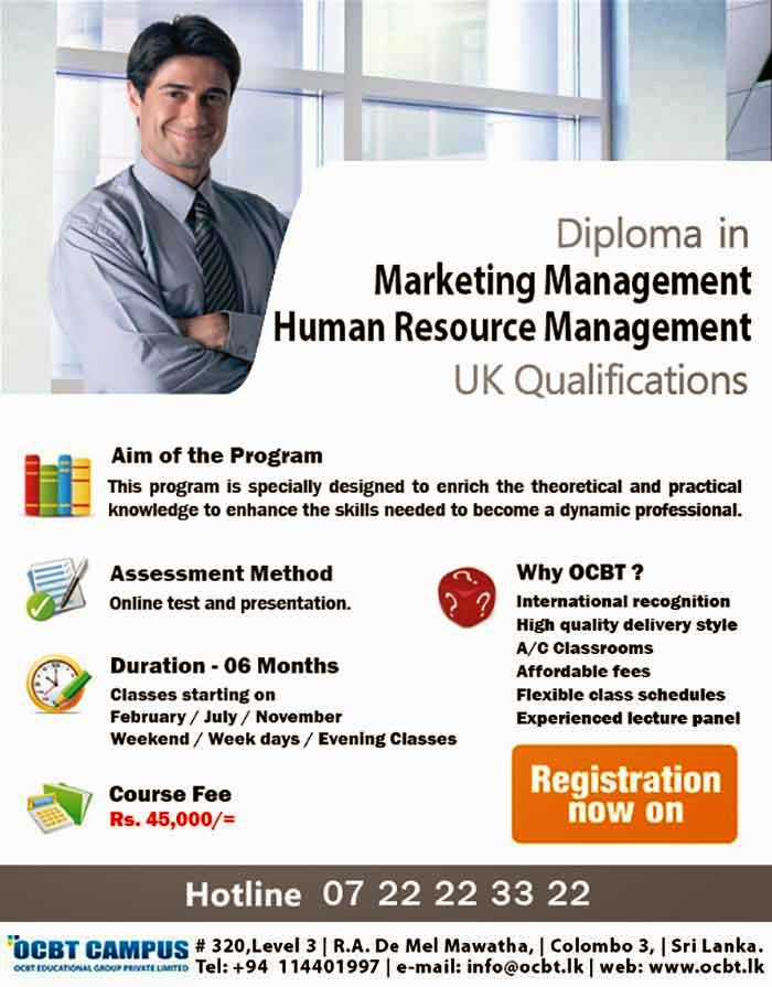 The base place for your education for Diploma in Marketing Management and Human Resource (HR) Management towards UK qualifications.