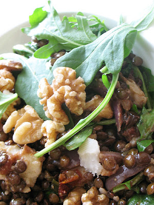 Lentil Salad with Walnuts, Goat Cheese and Sun-Dried Tomatoes