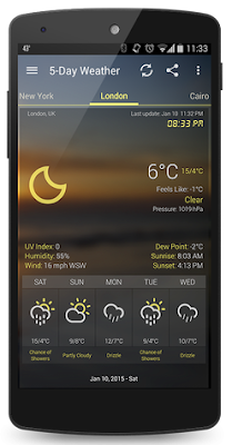 تطبيق Weather & Clock Widget الشهير لتتبع حالة الطقس - كامل للأندرويد