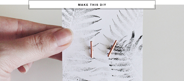 Easy diy copper bar earrings via Almost Makes Perfect.