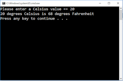 Write a program that has main() call a user-defined function that takes a Celsius temperature value as an argument and then returns the equivalent Fahrenheit value. The program should request the Celsius value as input from the user and display the result, as shown in the following code: