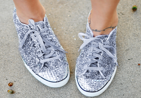 Tenis customizado com glitter