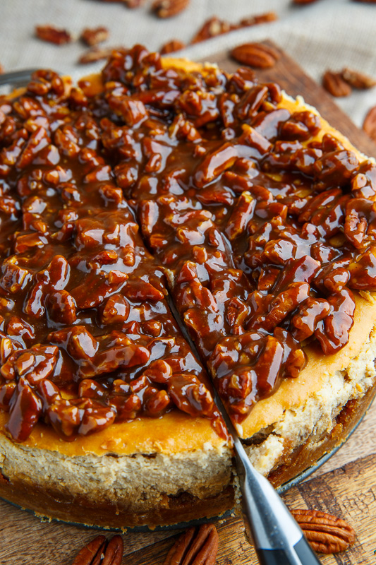 Pecan Pie Cheesecake with Pecan Caramel Sauce Recipe on Closet Cooking