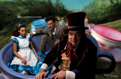 Beyoncé as Alice, Oliver Platt as the Mad Hatter and Lyle Lovett as the March Hare