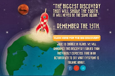 Sitio web anuncia descubrimiento de la NASA para el 6 de octubre y 13 de Noviembre 2013