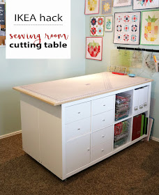 DIY Sewing Room Cutting Table IKEA hack from A Bright Corner