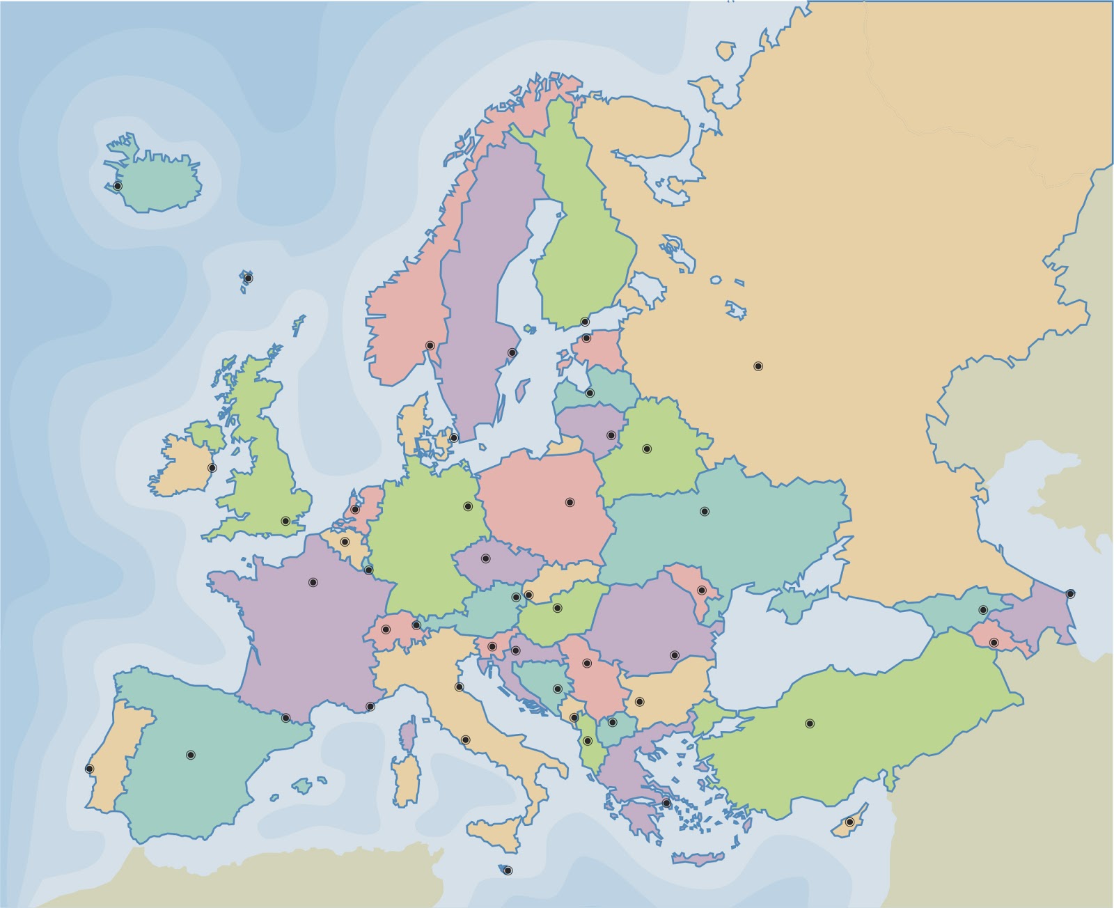 mapa de europa mudo político