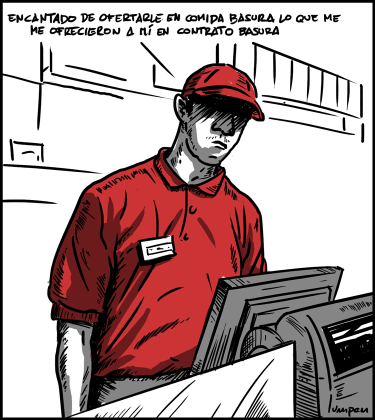 Trabajador en establecimiento de comida rápida