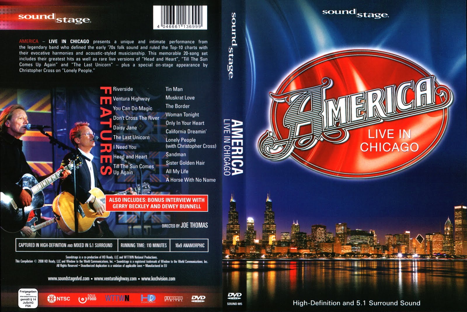 DVDMANIA: AMERICA / LIVE IN CHICAGO SOUND STAGE