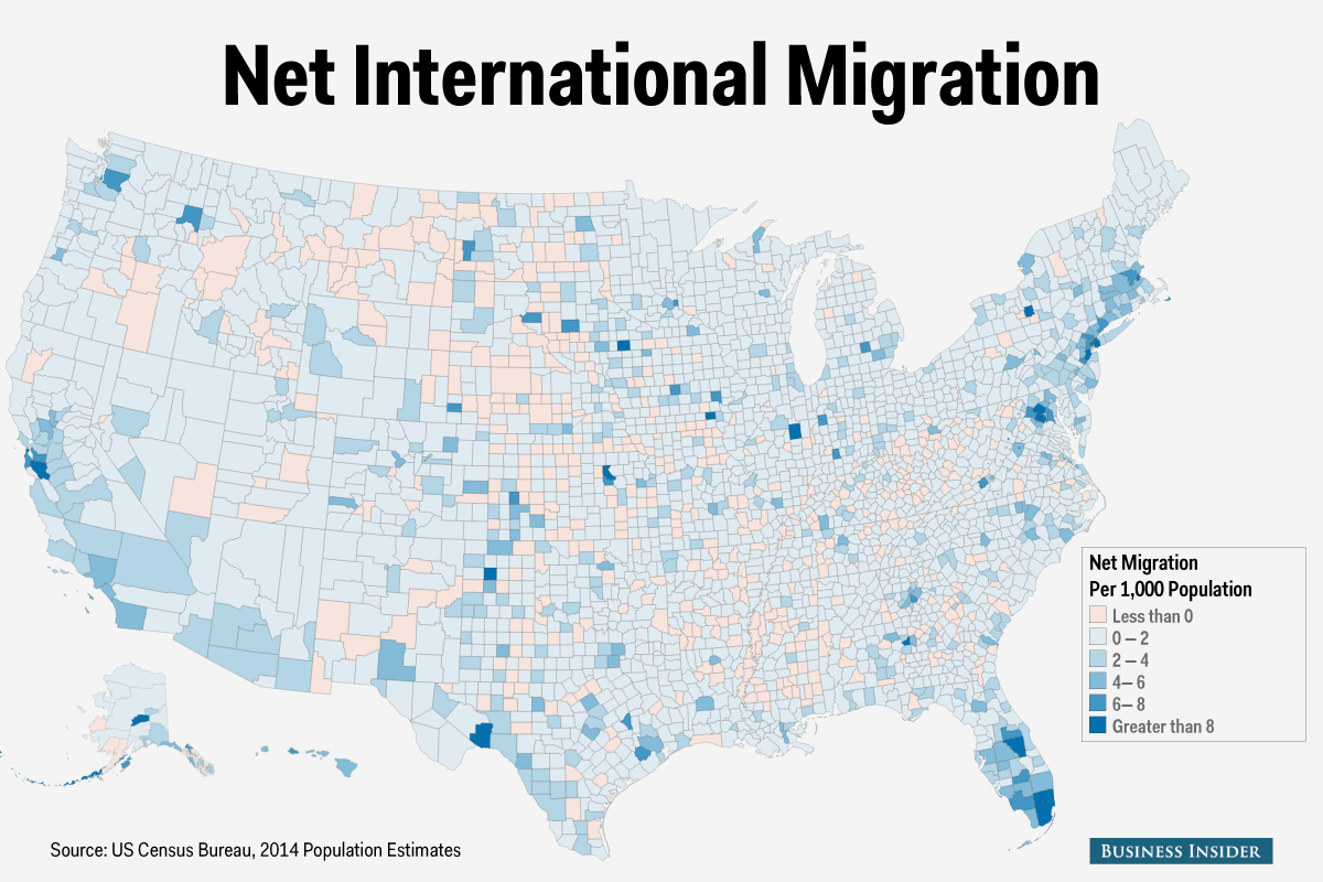 Net International Migration Vivid Maps